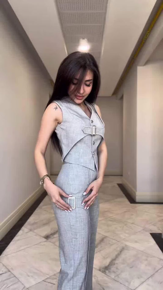 Ensemble Décontracté Féminin à Col V – Élégance & Confort au Quotidien