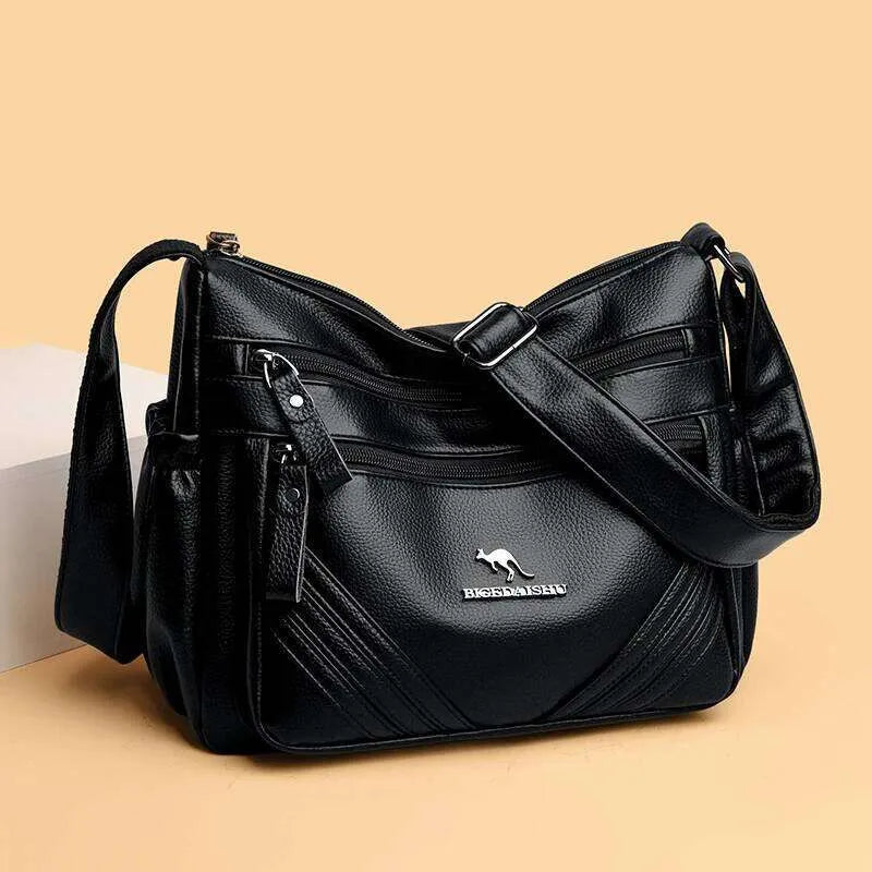 👜 Sac Bandoulière Femme “Kangaroo” – Grande Capacité & Multi-Compartiments
