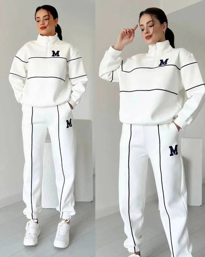 Ensemble 2 pièces Sweatshirt Décontracté – Style Minimaliste avec Ligne Élégante