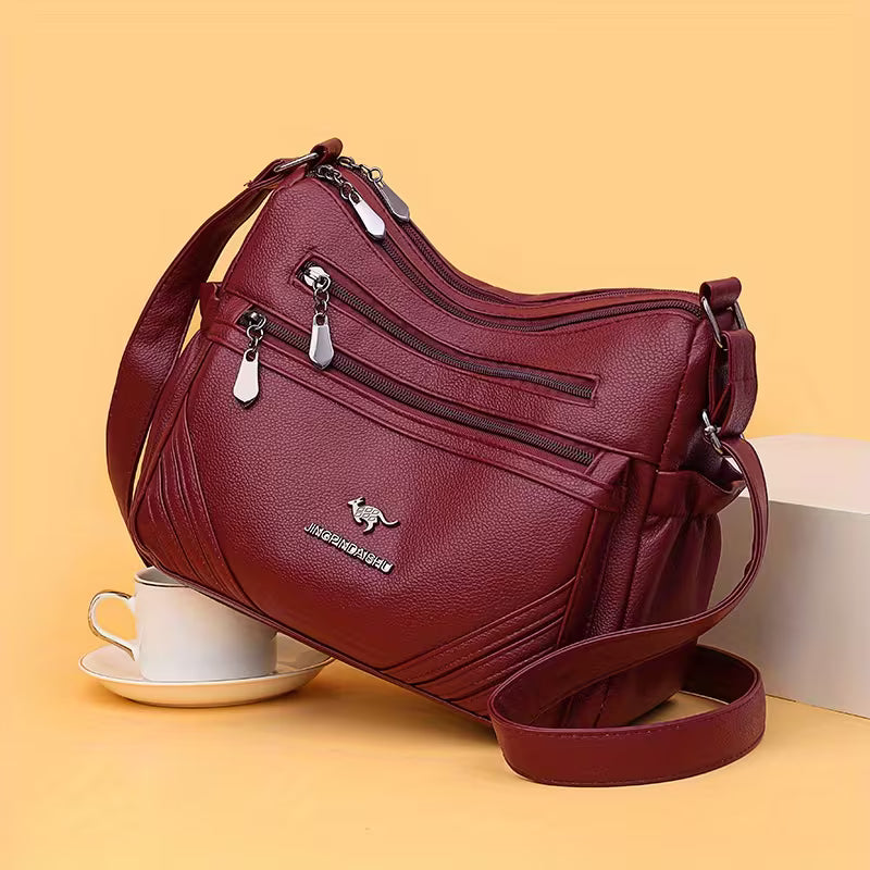 👜 Sac Bandoulière Femme “Kangaroo” – Grande Capacité & Multi-Compartiments