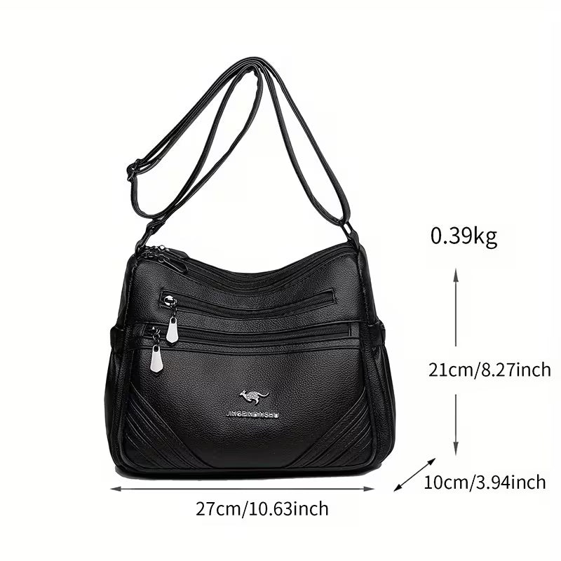 👜 Sac Bandoulière Femme “Kangaroo” – Grande Capacité & Multi-Compartiments