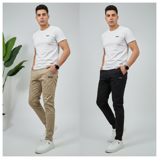 Pantalon Cargo Skinny Homme – Haute Élasticité & Multi-poches